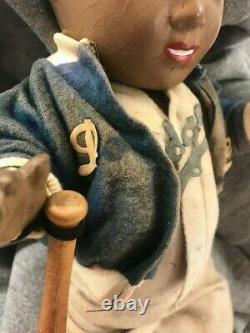 Jackie Robinson vintage original 1950 Allied-Grand Mfg. Doll with bat and tag RARE