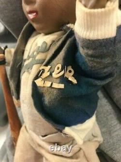 Jackie Robinson vintage original 1950 Allied-Grand Mfg. Doll with bat and tag RARE