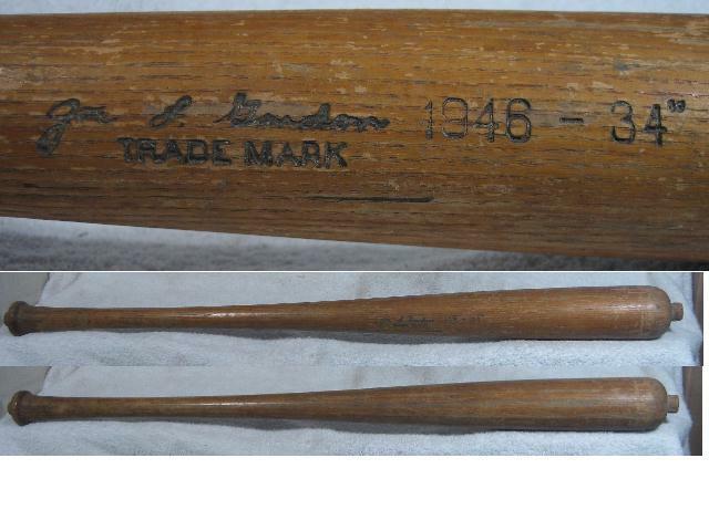 Joe Gordon 1946 Louisville Slugger Vintage Lathe Bat New York Yankees