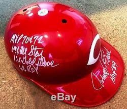 Johnny Bench HOF signed Cincinnati Reds helmet bat glove shin guard vintage COA
