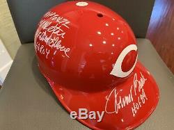 Johnny Bench HOF signed Rawlings baseball reds batting helmet COA vtg HOF rare