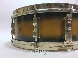 LUDWIG 60s Vtg Nickel PIONEER Snare Drum Black Gold Baseball Bat Muffler P83