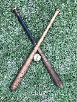 Lot 2 Vintage Antique Wooden Baseball Bats Louisville Slugger Hillerich Bradsby