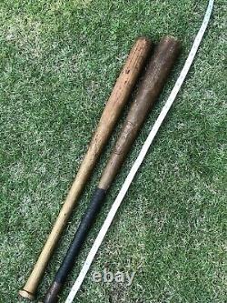 Lot 2 Vintage Antique Wooden Baseball Bats Louisville Slugger Hillerich Bradsby