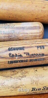 Lot Of 8 Vintage Baseball Bats Louisville Slugger Adirondack Pro Ring Fisk Rose