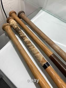 Lot of 4 Vintage Wood Baseball Bats Louisville Sluggers, Softball, Hardwood