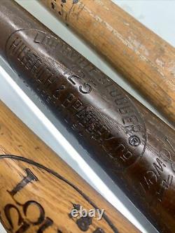 Lot of 4 Vintage Wood Baseball Bats Louisville Sluggers, Softball, Hardwood