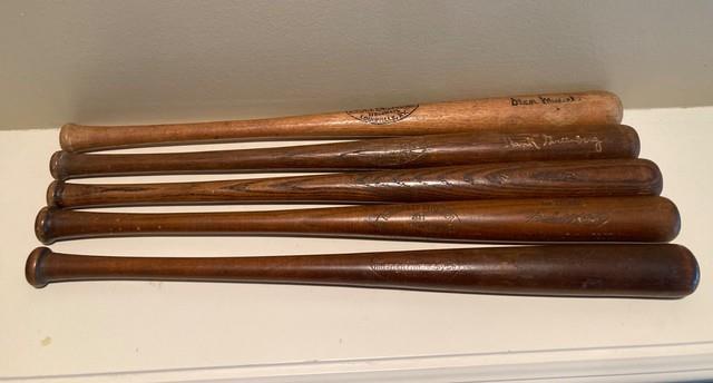 Lot Of 5 Vintage 16 Louisville Slugger Mini Bats Hank Greenberg, Stan Musial