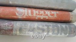 Lot of 6 Vintage Louisville Slugger Easton Baseball/Softball Metal Bats with Bag