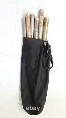 Lot of 6 Vintage Louisville Slugger Easton Baseball/Softball Metal Bats with Bag