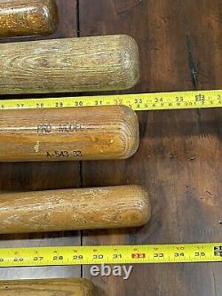 (Lot of 6) Vintage Wooden Baseball Bats 29 to 33, White Oak/Maple/Willow