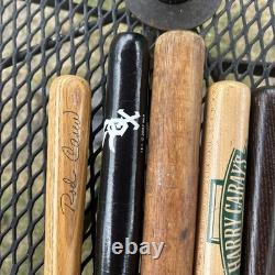 Lot of 9 Vintage Wooden Slugger Mini Bats Carew Bench Aaron