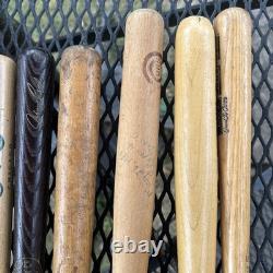 Lot of 9 Vintage Wooden Slugger Mini Bats Carew Bench Aaron