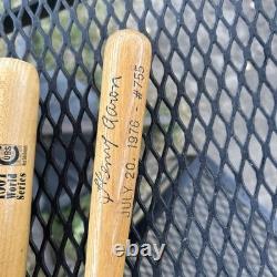 Lot of 9 Vintage Wooden Slugger Mini Bats Carew Bench Aaron