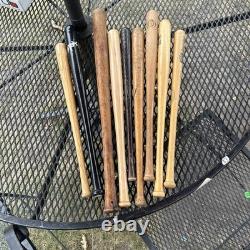 Lot of 9 Vintage Wooden Slugger Mini Bats Carew Bench Aaron