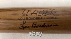 Lou Boudreau Signed Baseball Bat Vintage 50s H&B Leader Pristine Cond Auto BAS