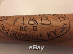 Lou Gehrig Hillerich & Bradsby Pre Louisville Slugger 35 Baseball Bat Vintage