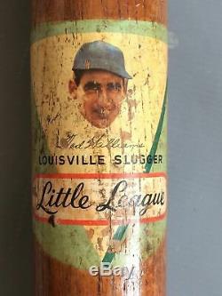Louisville Slugger Little League Decal Baseball Bat Ted Williams 125J Vintage