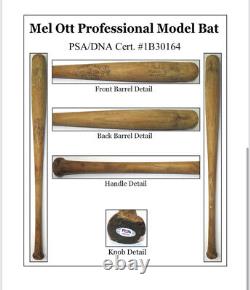 Mel Ott Game Used 1937 Order Record Vintage Baseball Bat Hof Psa/dna Coa Loa