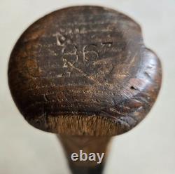 Mel Ott H&B 125 bat, Hickory, Louisville Slugger, circa 1934-35, vintage patina