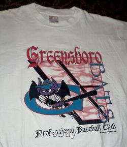 Men's Vintage 90's Greensboro Bats MiLB Baseball T-Shirt Size Extra Large