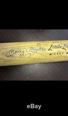 Mickey Mantle Autographed Auto Signed Baseball Bat Little League Wilson Vintage