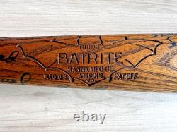 Negro League Hall of Famers and Stars autographed vintage baseball bat. 40 sigs