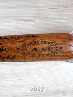 Negro League Hall of Famers and Stars autographed vintage baseball bat. 40 sigs