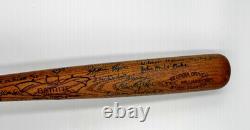 Negro League Hall of Famers and Stars autographed vintage baseball bat. 40 sigs