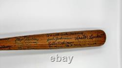 Negro League Hall of Famers and Stars autographed vintage baseball bat. 40 sigs