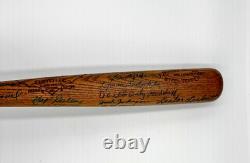 Negro League Hall of Famers and Stars autographed vintage baseball bat. 40 sigs