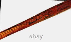 Negro League Hall of Famers and Stars autographed vintage baseball bat. 40 sigs