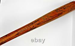 Negro League Hall of Famers and Stars autographed vintage baseball bat. 40 sigs