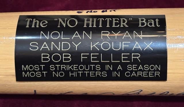 No Hitter Bat Rawlings Major League Bat With Three Signatures