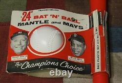 Nos Vintage Transogram 24 Willie Mays/mickey Mantle Bat & Ball- Factory Sealed