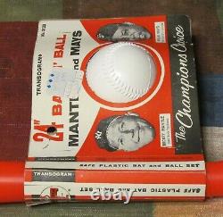 Nos Vintage Transogram 24 Willie Mays/mickey Mantle Bat & Ball- Factory Sealed