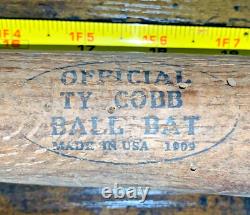 Official Ty Cobb Vintage Baseball Bat Made in the US 1909 with LOA Top Quality