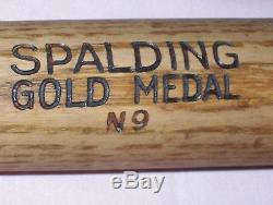 Old Vintage Antique Baseball Bat Spalding Gold Medal N9 Early Artifact 35 Inch
