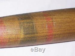 Old Vintage Antique Red & Black 4 Ring Baseball Bat Interesting Knob Shape