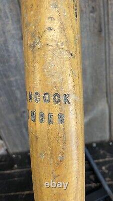 Original Early Vintage 28 RG JOHNSON Baseball Bat Hancock Lumber Denmark Maine