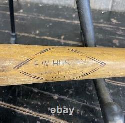 Original Early Vintage 33 Mountain Ash Baseball Bat Ew Hussey Kezap Falls Maine