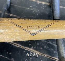 Original Early Vintage 33 Mountain Ash Baseball Bat Ew Hussey Kezap Falls Maine