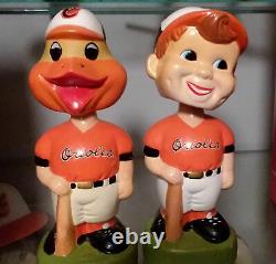 Oriole Bat Boy & Oriole Bird Bobbles Mint 1988 Vintage