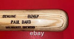 PAUL BAKO Louisville Slugger Baseball Bat Signed Vtg Game Used Milwaukee Brewers