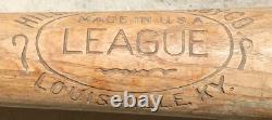 RARE Antique 1916 H&B Hillerich & Bradsby No Number Crowell League Baseball Bat