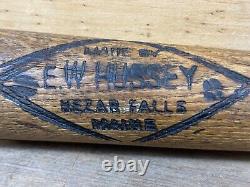 RARE Antique Vtg Early 1920s 31 E. W. HUSSEY Kezar Falls Maine Wood Baseball Bat