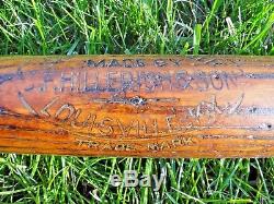 RARE Antique Vtg. J. F. HILLERICH & SON Louisville Slugger Baseball Bat 1897-1911