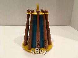 RARE! Vintage American League Baseball Bat Bank Player mini wooden Bats Van Dine