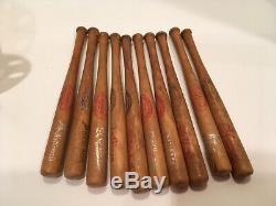 RARE! Vintage American League Baseball Bat Bank Player mini wooden Bats Van Dine
