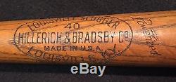 RARE Vtg Mickey Cochrane 1936 Louisville Slugger 40 H&B Tigers HOF Baseball Bat